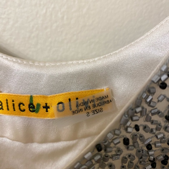 Alice + Olivia Ivory Silk Overlay Dress Beaded (SD2) - Picture 6 of 6